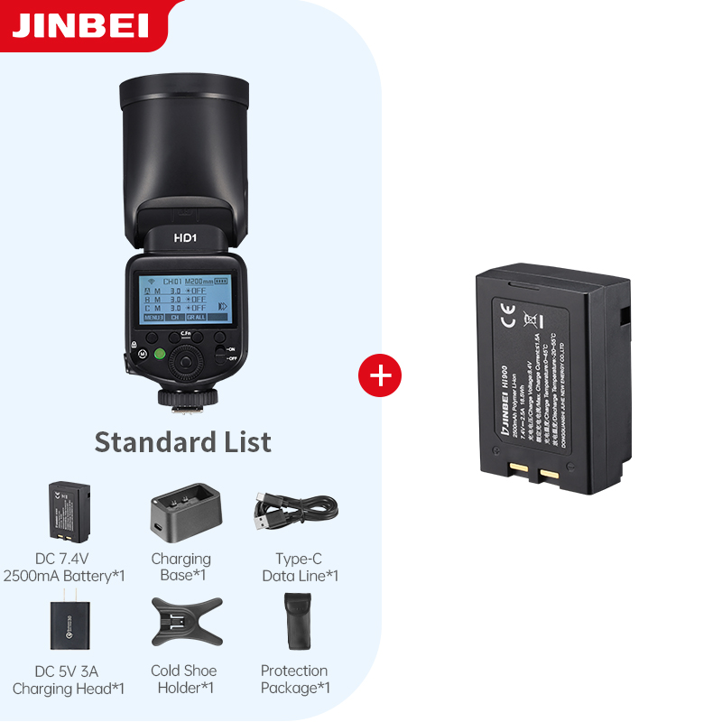 Outdoor Lighting For Photography - JINBEI HD-1ラウンドヘッドHSSスピードライト屋外撮影カメラフラッシュライトリチウムイオンバッテリーキット（バッテリー付き）