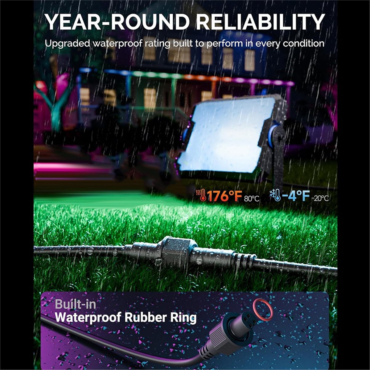 Outdoor Lighting Extension Cord - HAPPY DIAN! 屋外投光器およびスポットライト用 10 フィート延長ケーブル、H7057 H7058