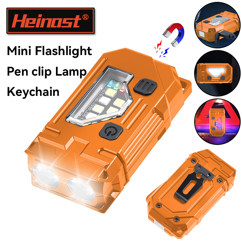 Outdoor Lighting Guide - ミニキーホルダー EDC 懐中電灯充電式磁気トーチ超高輝度ポケット LED トーチペンクリップヘッドランプ屋外釣りランプ