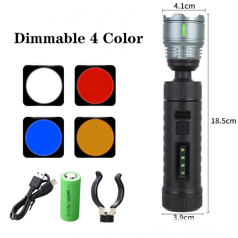 Outdoor Lighting Event - 調光可能な白、黄、赤、青色光1800M照射レーザーポインター長距離屋外懐中電灯