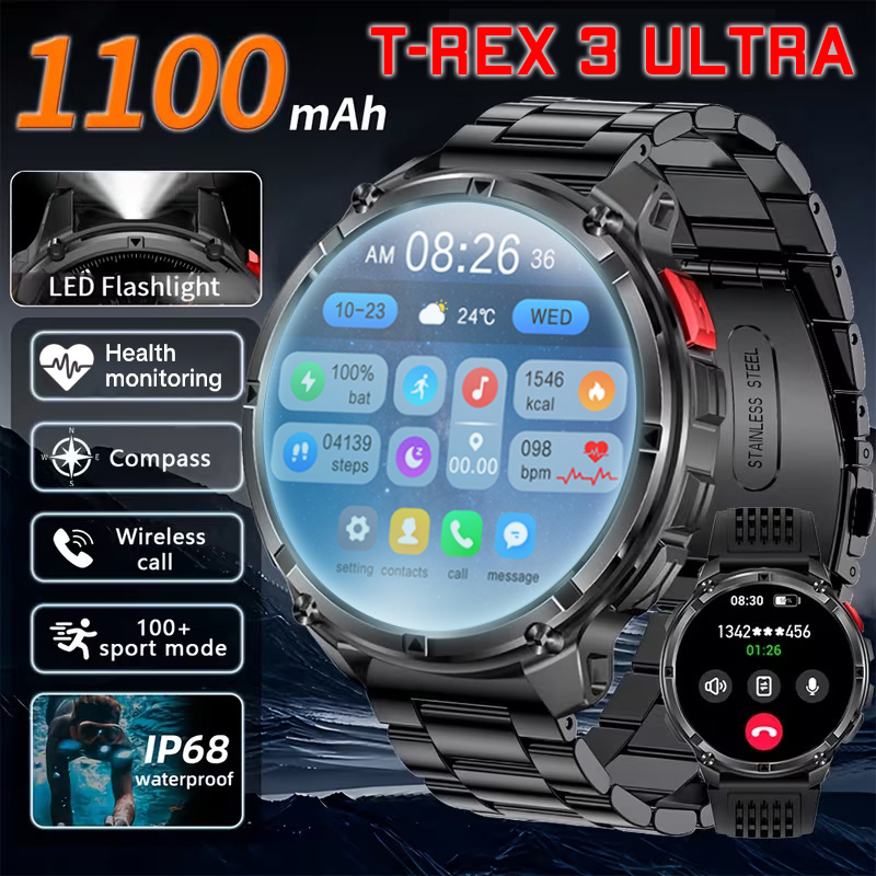 Wired Pathway Light - 新しい T-Rex3 ウルトラ 1100mAh バッテリースマートウォッチ男性 GPS