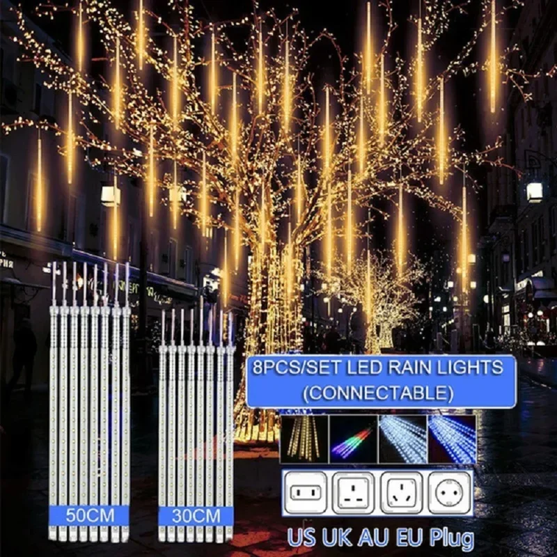 Outdoor Lighting Event - 30 センチメートル/50 センチメートル防水流星雨雨 8 チューブ LED