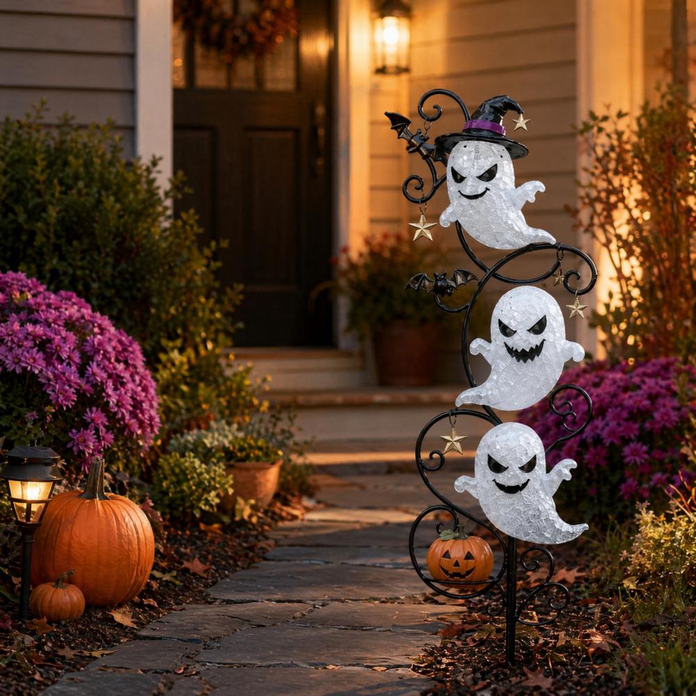 Outdoor Lighting Ground - ハロウィン防水LEDグラウンドランプ、不気味な休日の芝生や歩道の照明用屋外庭園パス装飾