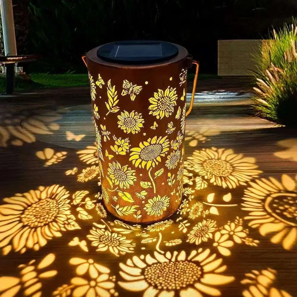 Outdoor Lighting Lanterns - ひまわりライト＆シャドウライト 防水屋外ライト 夜間通路・芝生・庭・パティオ装飾照明用ソーラー電源