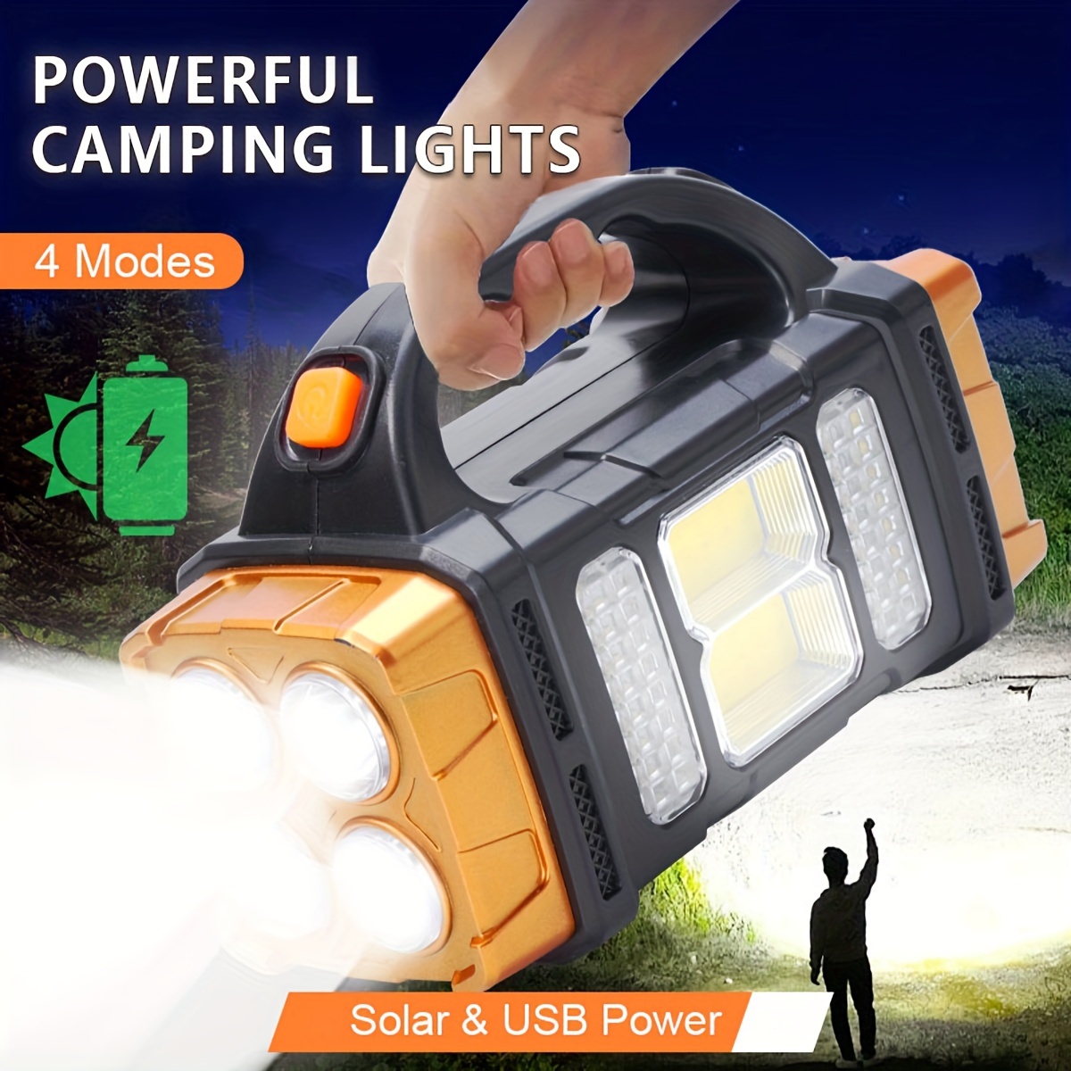 Outdoor Lighting Permanent - 新しいアップグレード充電式ハイパワーソーラー LED 懐中電灯電源銀行付き防水多機能ハンドランプ屋外用