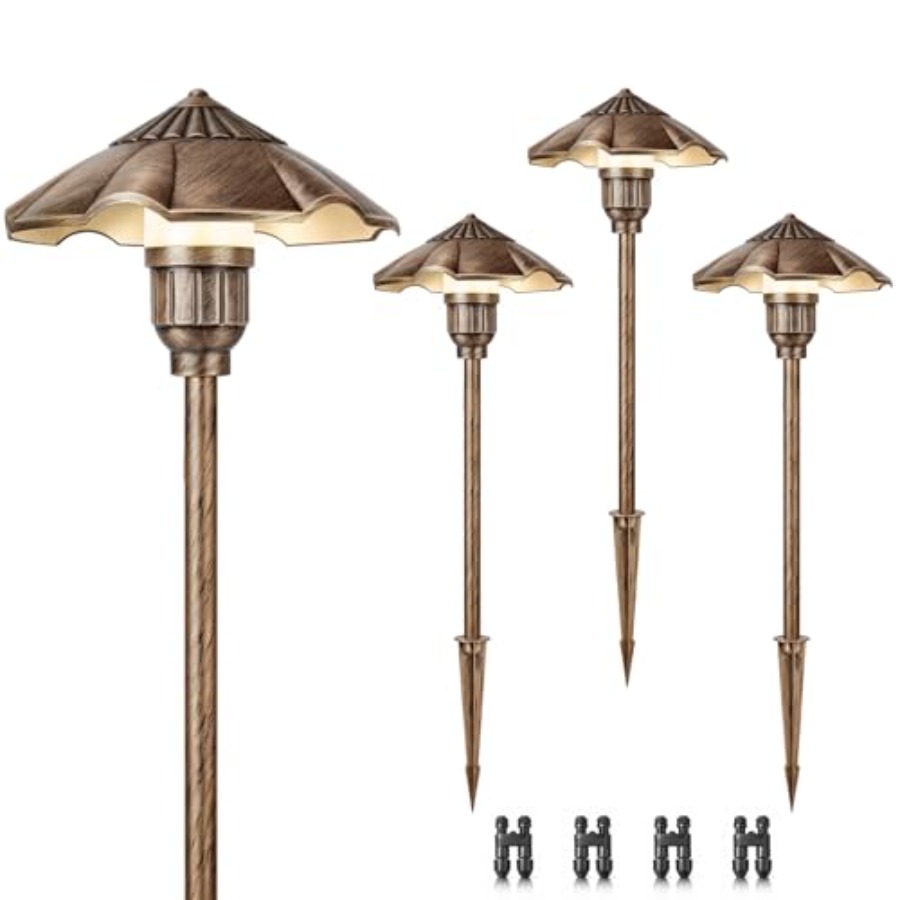 Wired Pathway Light - 低電圧景観照明、5W 2900K通路照明、12-24V AC/DC IP65防水アルミニウム有線ヤードライト、屋外パスライト