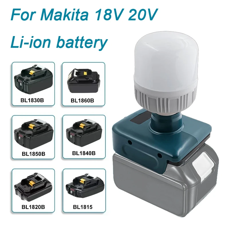 Outdoor Lighting Volt - Makita用LEDワークライト電球、ポータブル低電圧ランプ、照明、キャンプ、屋外、作業、リチウムイオン電池、18ボルト、12W