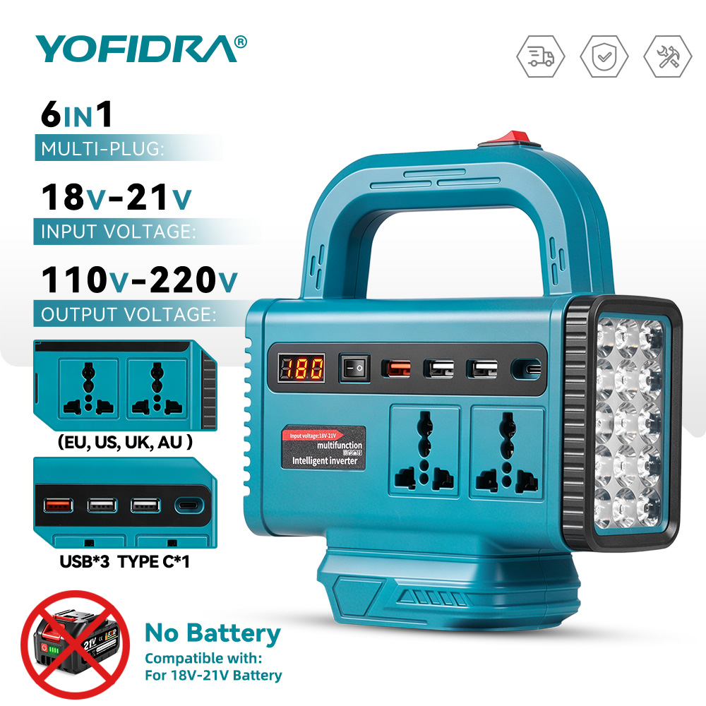 Outdoor Lighting Battery Operated - YOFIDRA 220V ポータブルパワーインバーター 屋外緊急電源 USB Type-C