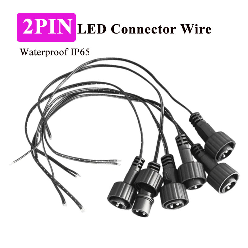 Outdoor Lighting Extension Cord - 屋外用2ピンLEDコネクタ、ソーラーストリングライト用25cmケーブル付き、1A 0.25平方mm IP65、ソーラーパネル用2ピンプラグ延長コード