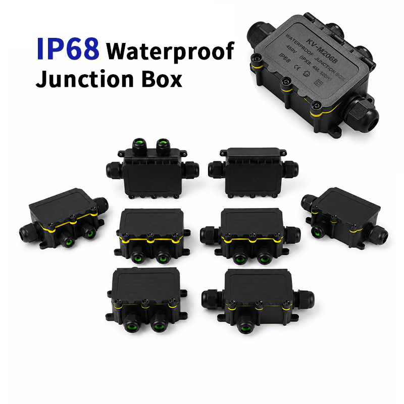 Outdoor Lighting Extension Cord - IP68防水ジャンクションボックス 2-8ウェイ 6極電気ケーブルコネクタ 32A 450V PA66