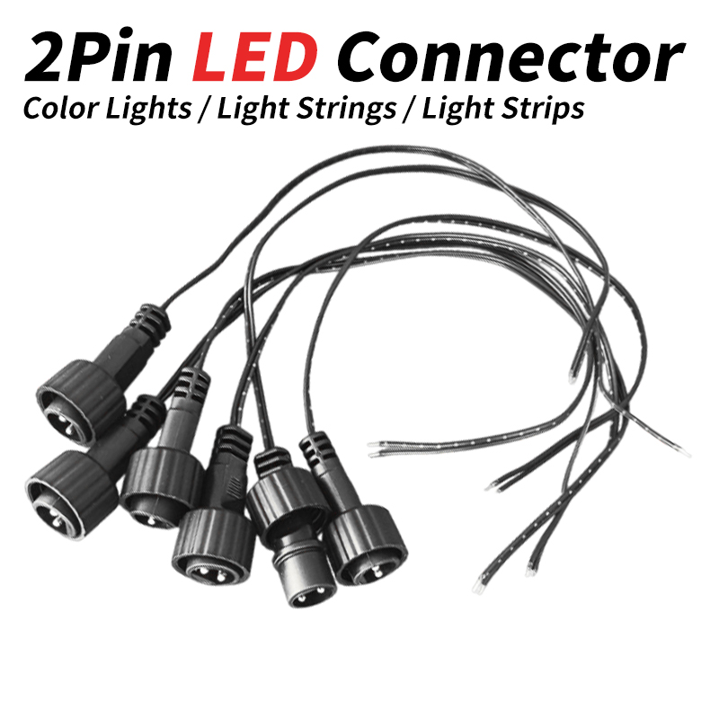 Outdoor Lighting Extension Cord - 2ピンLEDコネクタ、25cmワイヤー付き、ソーラーストリングライト用、1A 0.25平方mm、IP65屋外防水延長ケーブル、ソーラーパネル用