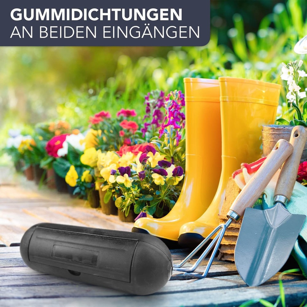 Outdoor Lighting Extension Cord - 防水電源延長コード安全ボックス、屋外ケーブル保護シールドハウジング、ホリデーパーティーやガーデンツール機器用