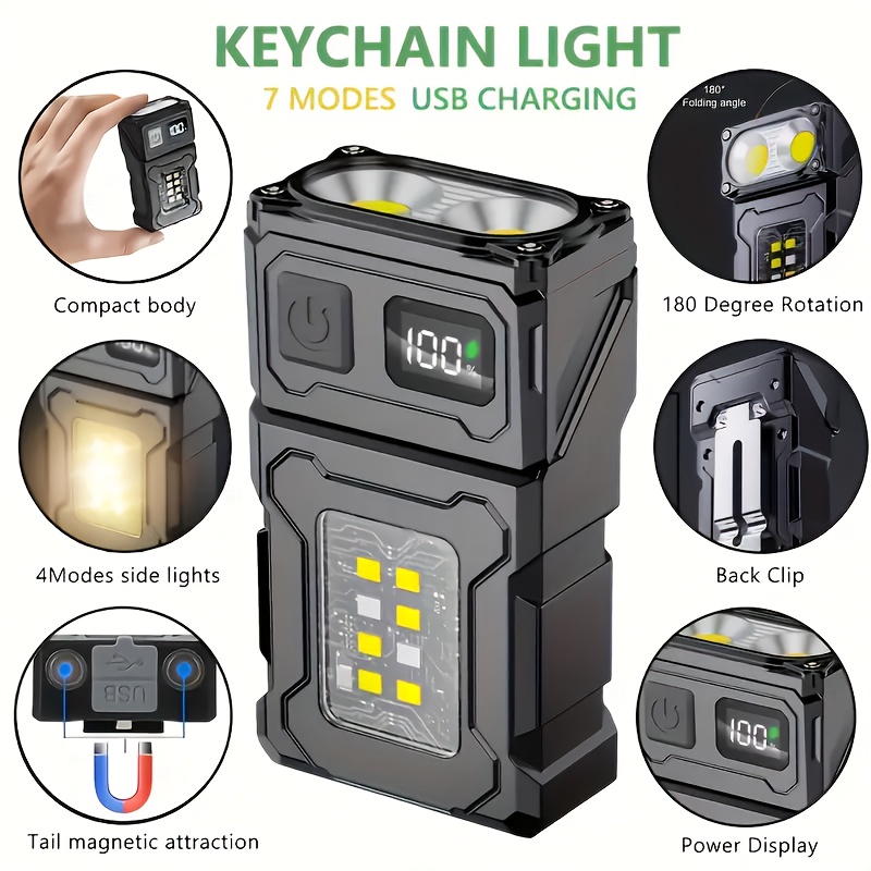 ミニ充電式 LED ポケット懐中電灯ポータブルサイド COB - Outdoor Lighting Electric のレビューと価格