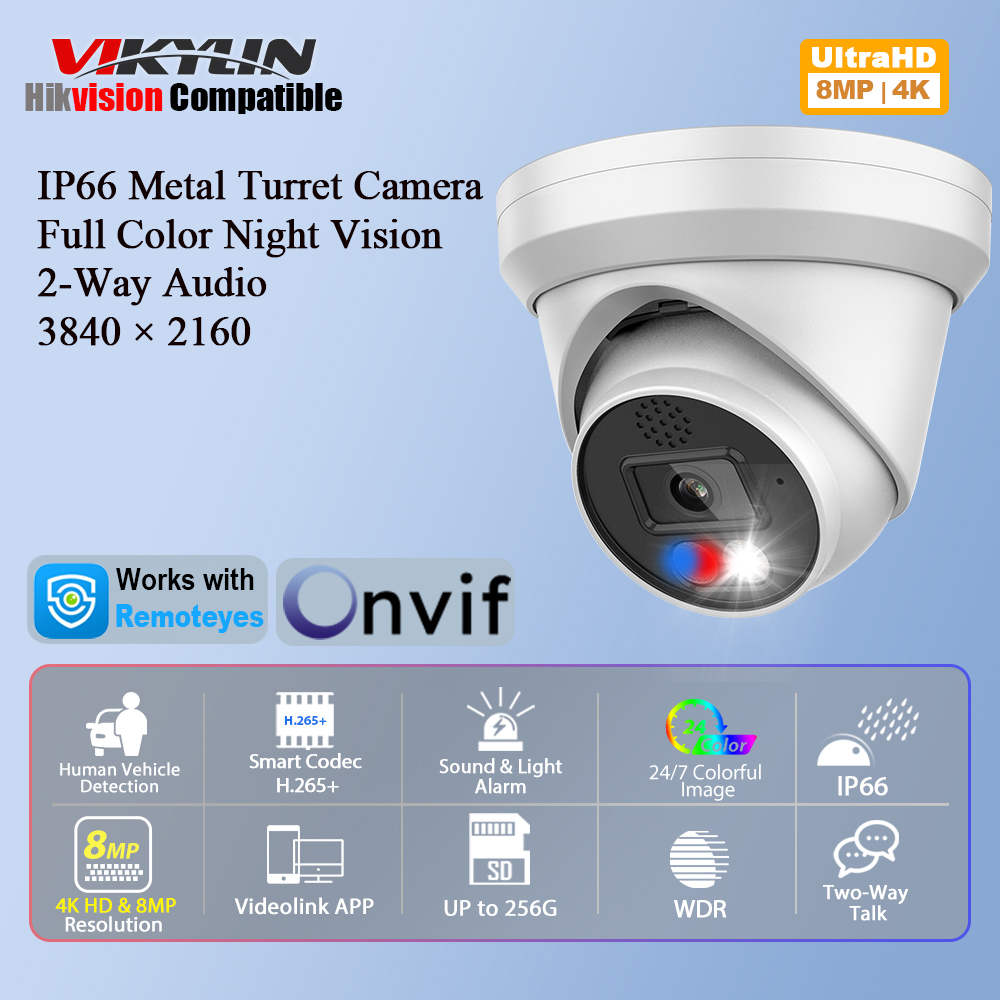 Vikylin 4K 8MP アラームフルカラー IP カメ - Outdoor Lighting Options のレビューと価格