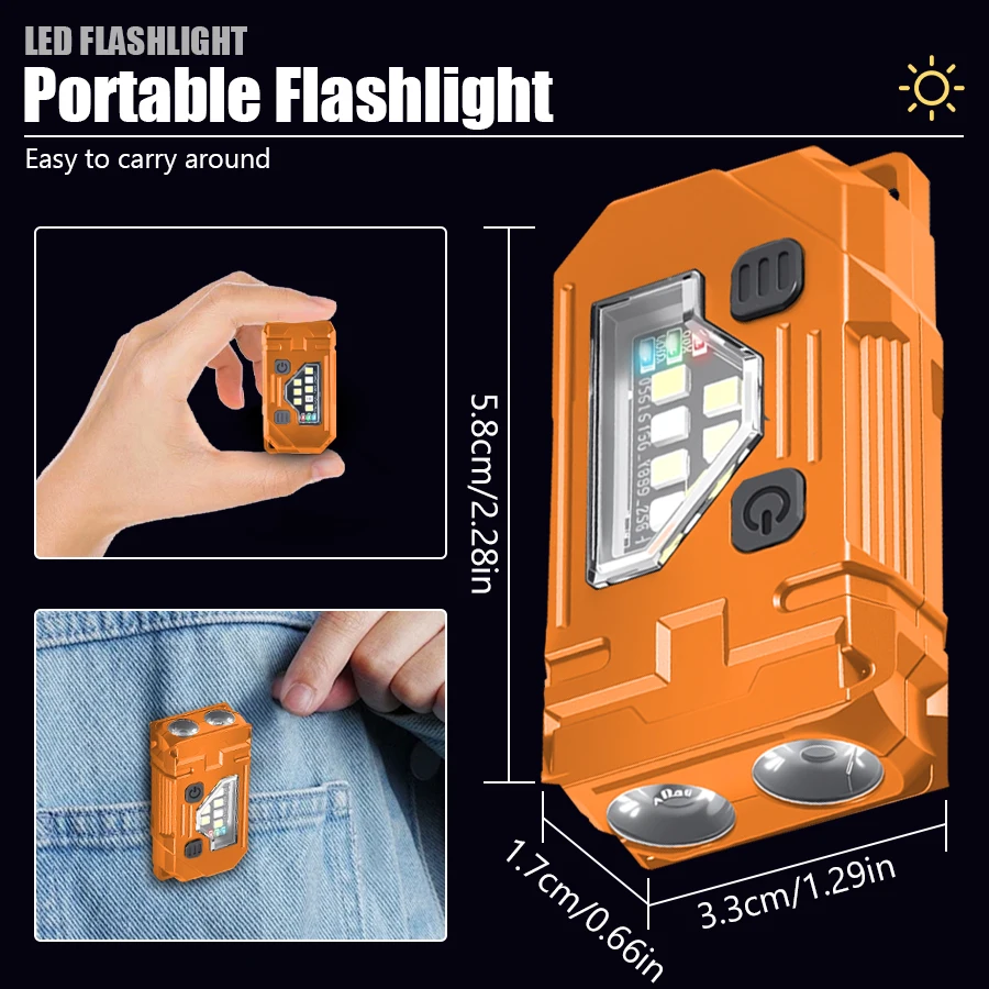 ミニキーホルダー EDC 懐中電灯充電式磁気トーチ超高輝度ポ - Outdoor Lighting Guide のレビューと価格