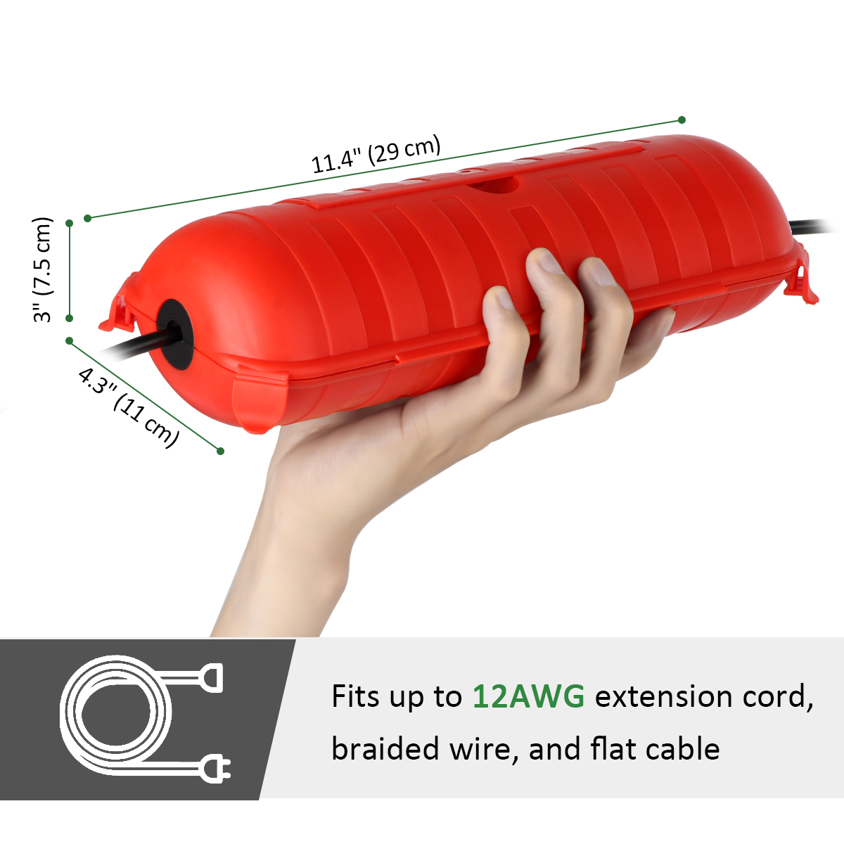 耐候性IP54屋外延長コード電源ボックス、防水コンセントカバ - Outdoor Lighting Extension Cord のレビューと価格