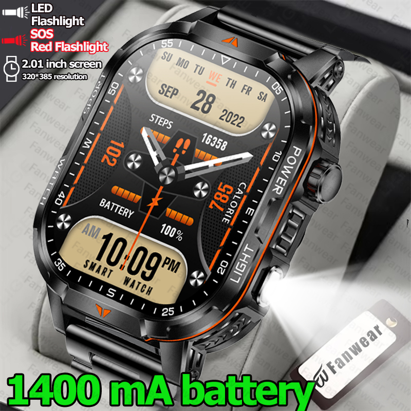 軍事用アウトドア頑丈メンズスマートウォッチ 1400mAhバ - Outdoor Lighting Battery Operated のレビューと価格