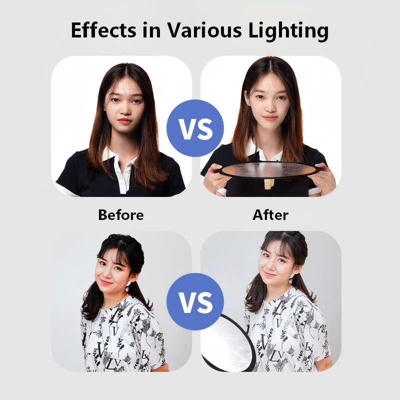 2-in-1両面ゴールドシルバーリフレクター、ポータブル折り - Outdoor Lighting For Photography のレビューと価格