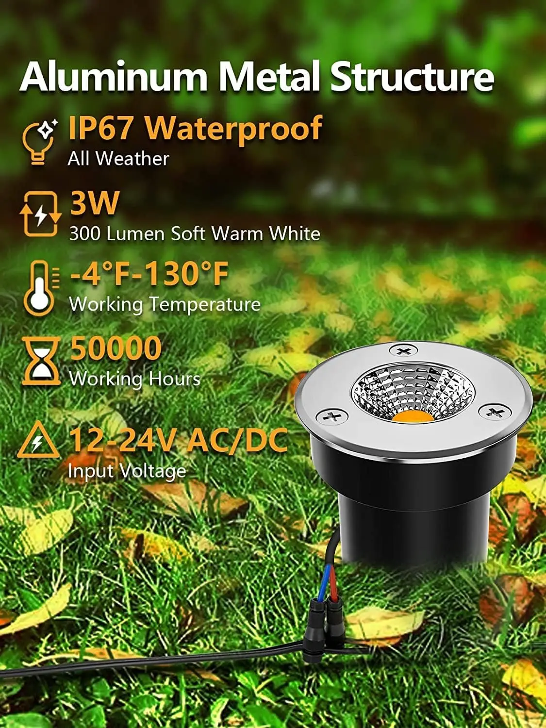 低電圧景観照明 ウェルライト LED 地中埋込型ライト IP - Wired Pathway Light のレビューと価格