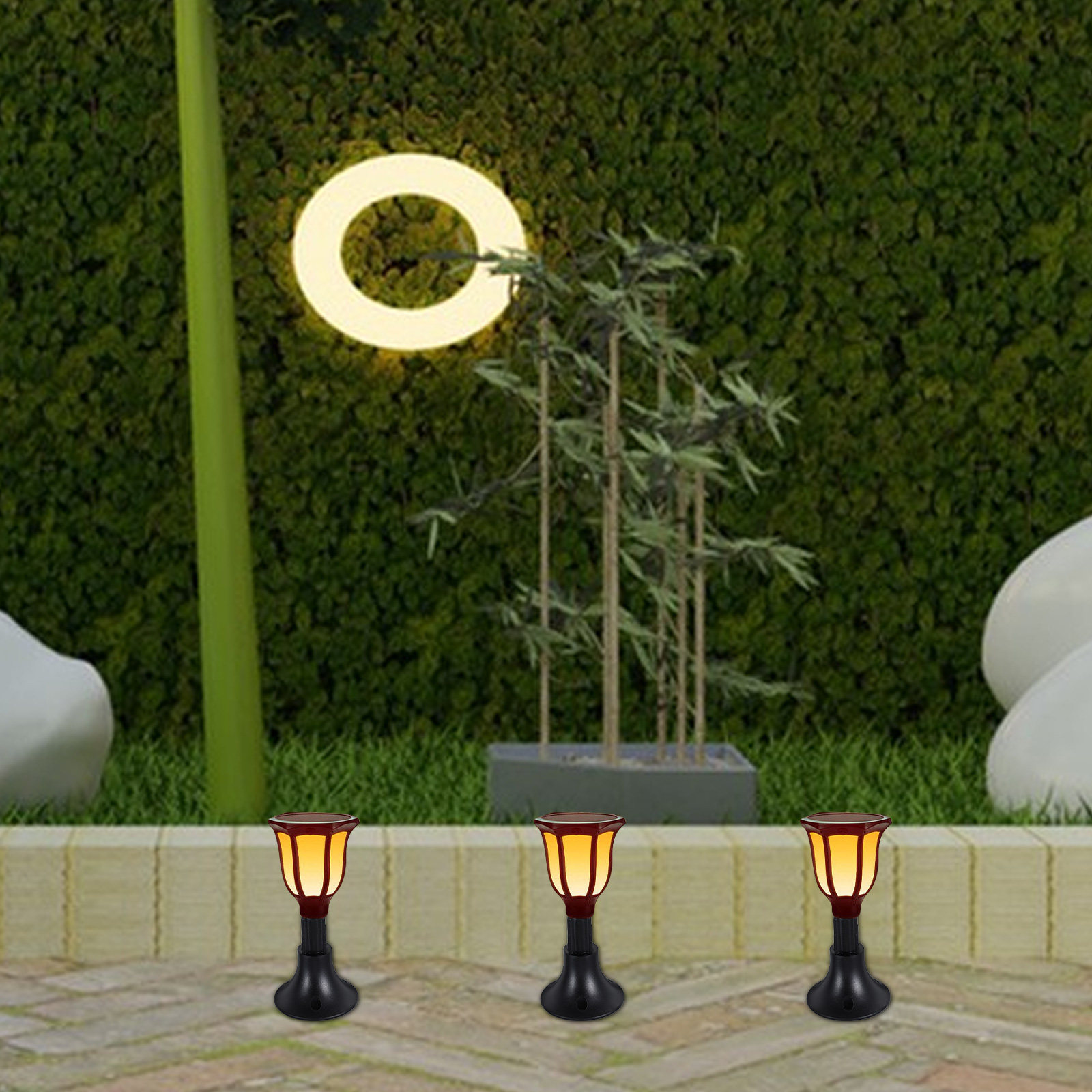 10個入りガーデンランプベース、ABS素材、軽量ながら頑丈な - Outdoor Lighting Ground のレビューと価格