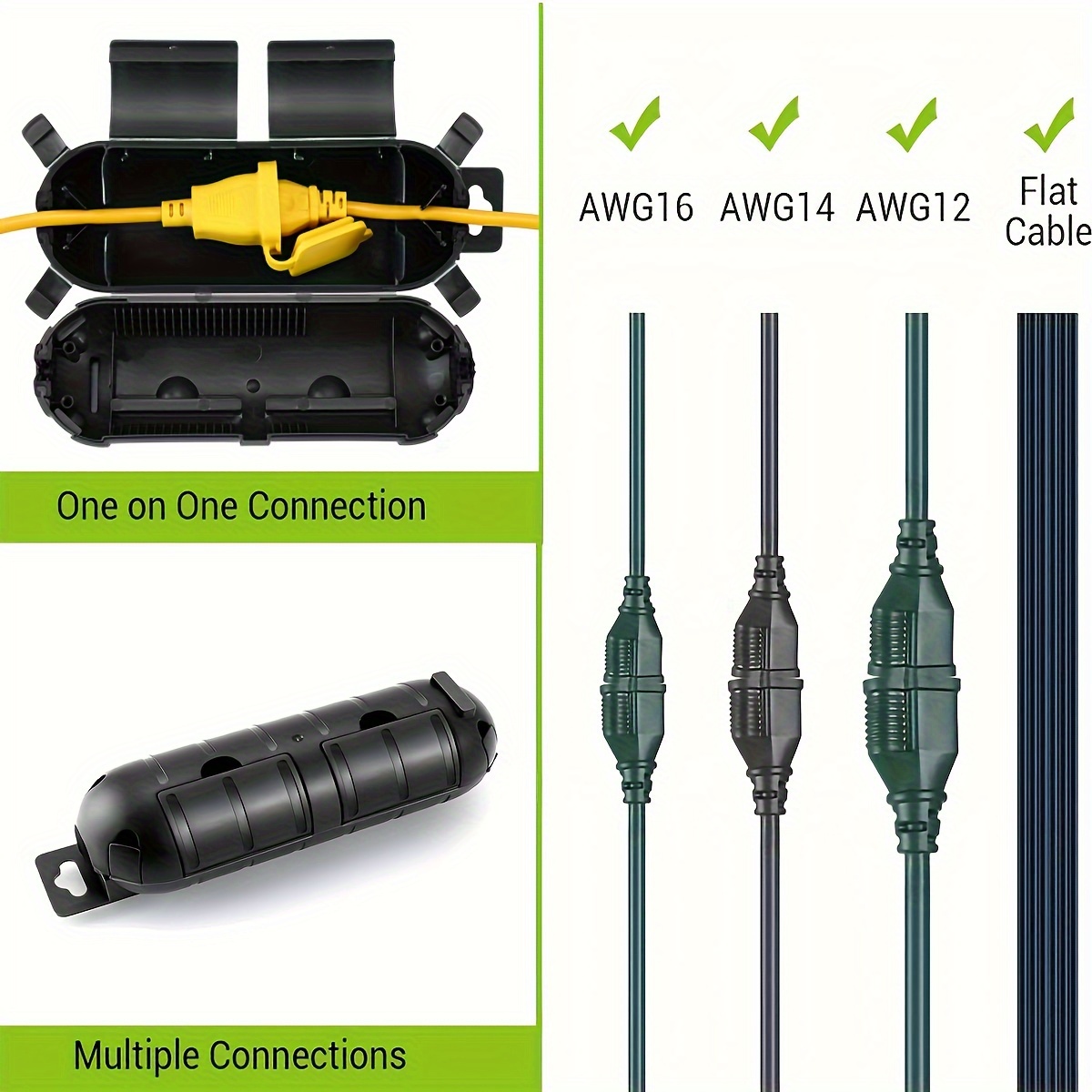 屋外用延長コード安全カバー、屋外コンセント用電気接続ボックス - Outdoor Lighting Extension Cord のレビューと価格