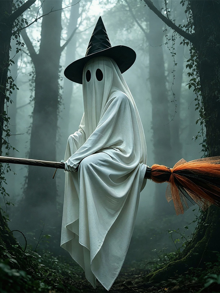 ハロウィンのフライングブルームとゴーストデコレーション、温か - Outdoor Lighting Halloween のレビューと価格