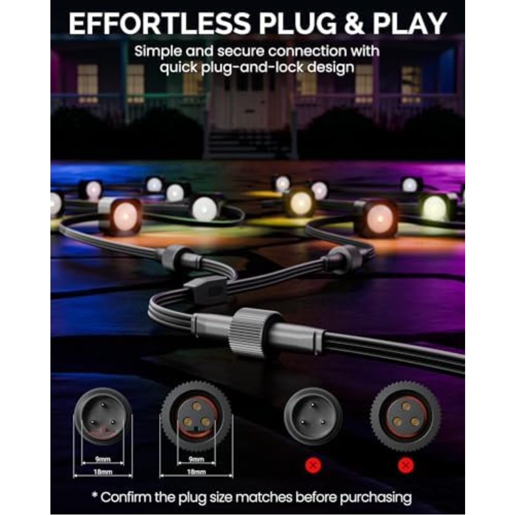 防水 Y 字型電源スプリッターコード固定屋外照明用互換モデル - Outdoor Lighting Extension Cord のレビューと価格