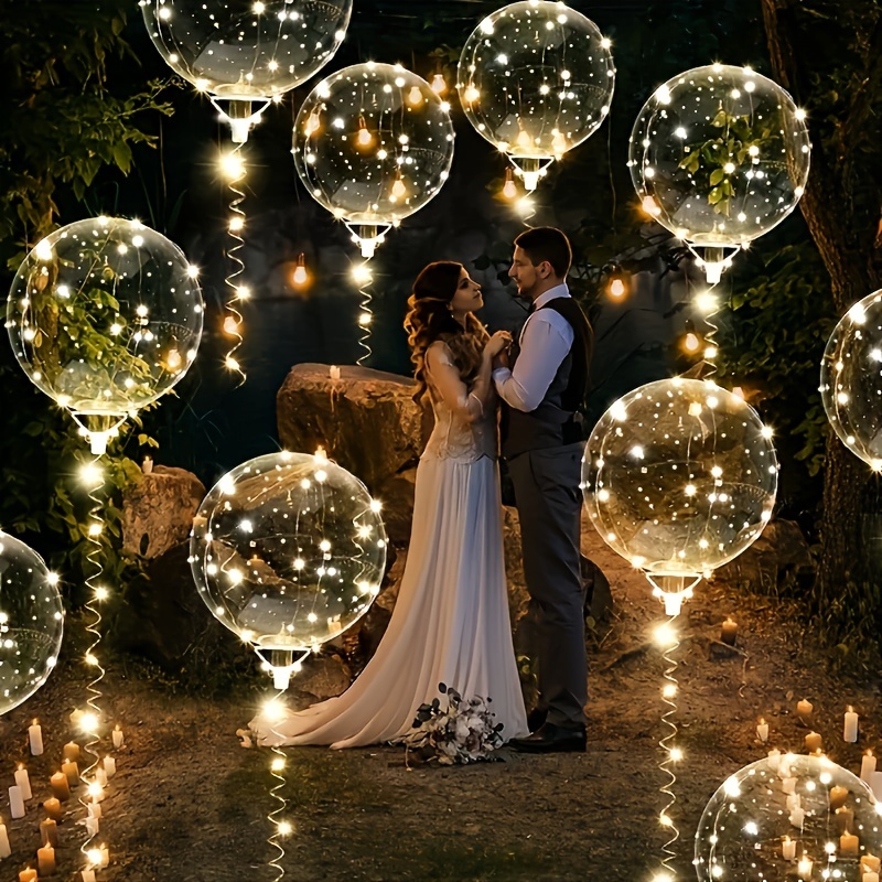 LEDライト付きボボバルーン20個セット、20インチ透明ボボ - Outdoor Lighting Event のレビューと価格