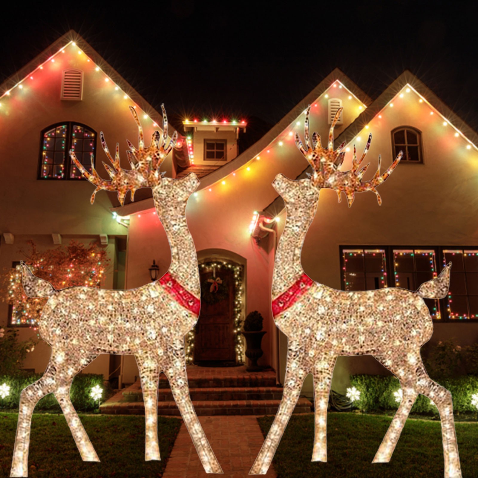 クリスマスデコレーション用の鹿の形をしたライト,室内灯,屋外 - Outdoor Lighting Event のレビューと価格