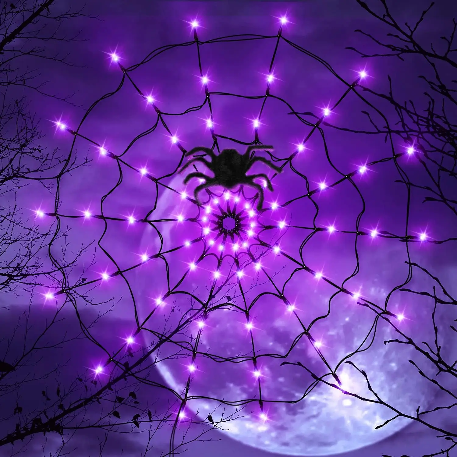 ハロウィン LED ストリングライト クモの巣 ゴーストフェ - Outdoor Lighting Halloween のレビューと価格