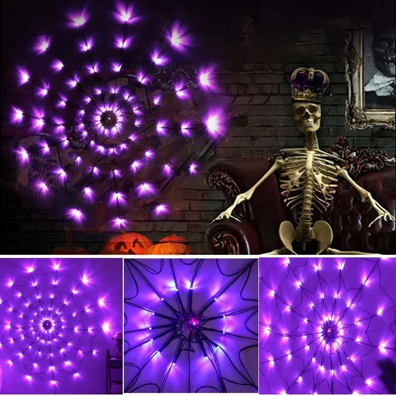 ハロウィン LED ストリングライト クモの巣 ゴーストフェ - Outdoor Lighting Halloween のレビューと価格