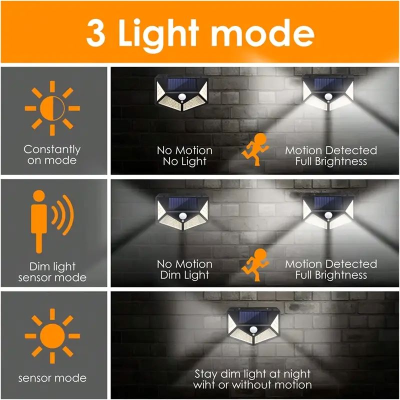 100LED屋外ソーラーガーデンライト、屋外モーションセンサ - Outdoor Lighting Ground のレビューと価格