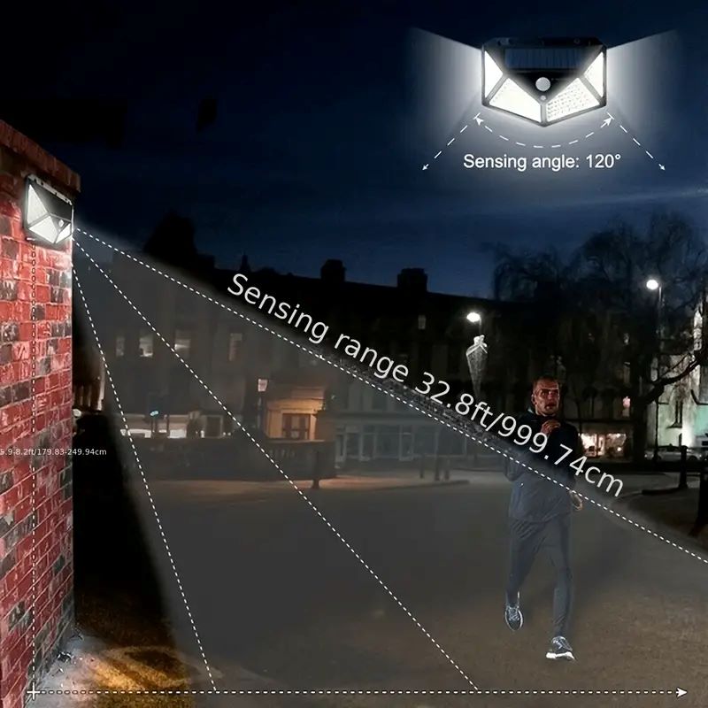 100LED屋外ソーラーガーデンライト、屋外モーションセンサ - Outdoor Lighting Ground のレビューと価格
