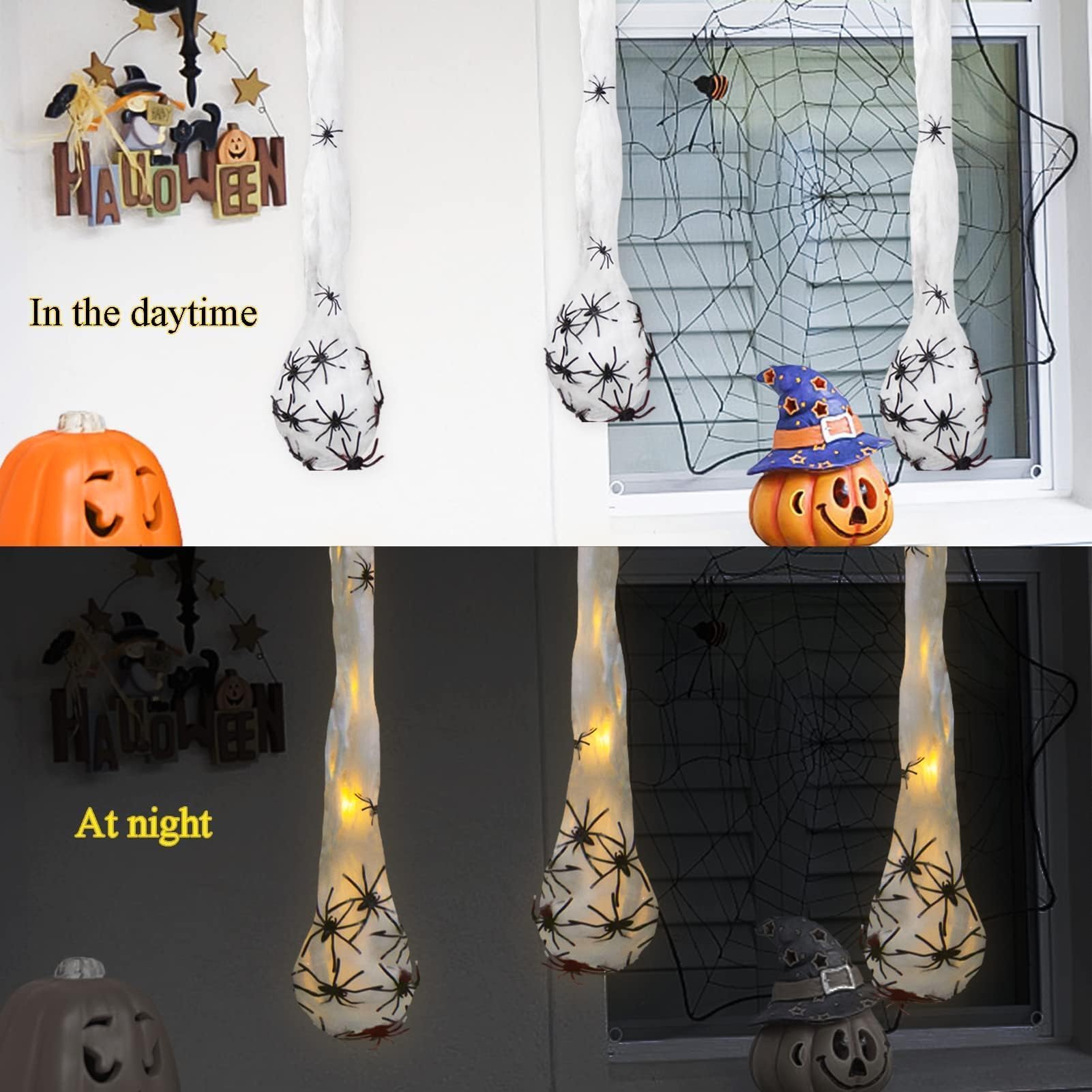 ハロウィン光るクモの卵吊り下げライトアップウェブプロップ 3 - Outdoor Lighting Event のレビューと価格