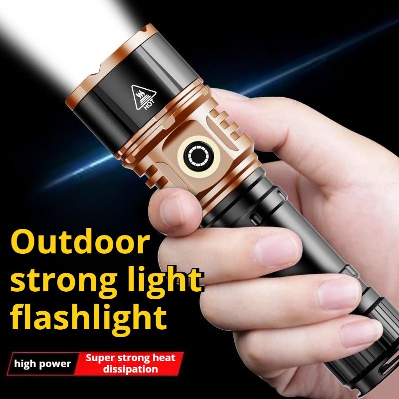 強力な光ハイパワー LED 懐中電灯タイプ C 充電防水アル - Outdoor Lighting Lanterns のレビューと価格