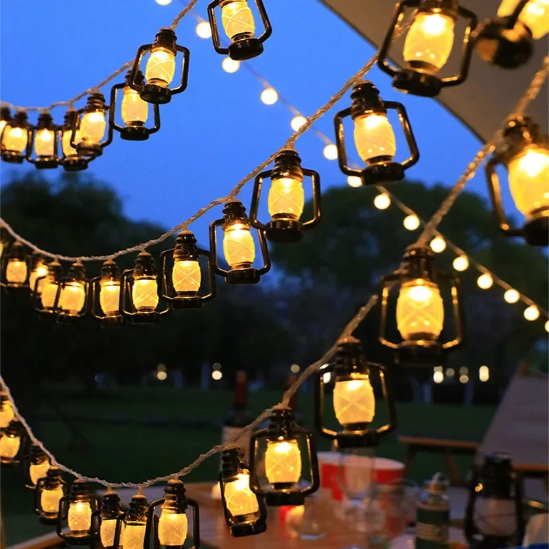 ヴィンテージ灯油ランプ LED ストリングライト電池式レトロ - Solar Fairy String のレビューと価格
