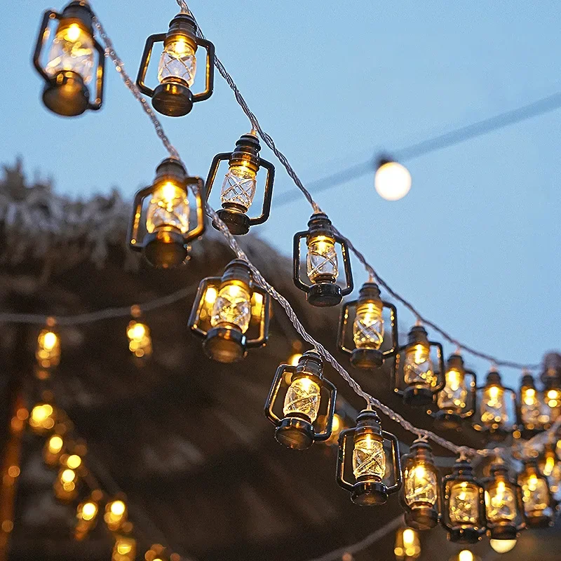 ヴィンテージ灯油ランプ LED ストリングライト電池式レトロ - Solar Fairy String のレビューと価格