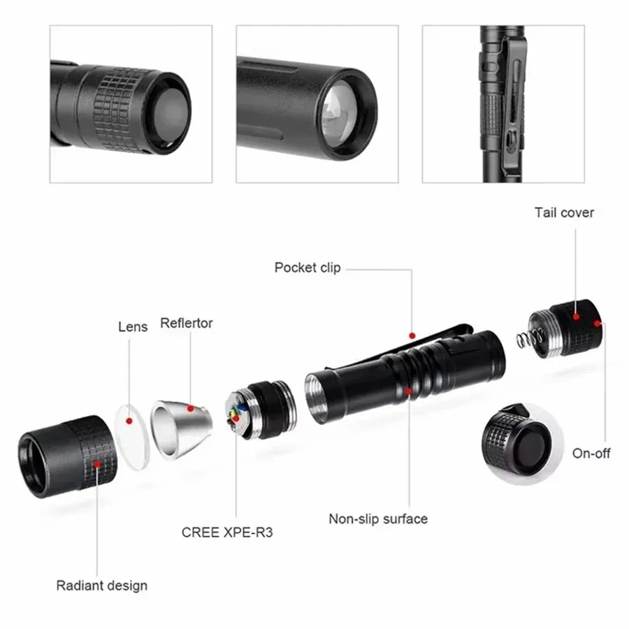 1-4 個ミニポータブル LED ペンライトポケット超高輝度 - Outdoor Lighting Electric のレビューと価格