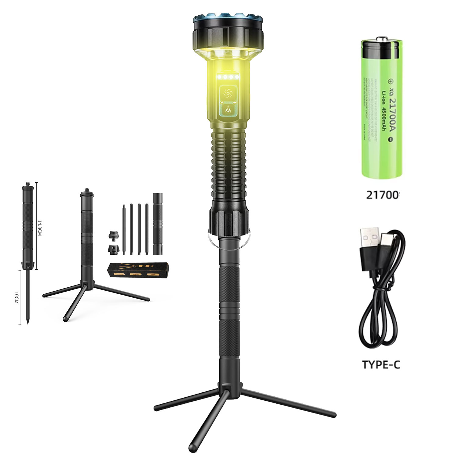 充電式高ルーメン懐中電灯、キャンプ用双方向照明付きリモートデ - Outdoor Lighting Options のレビューと価格
