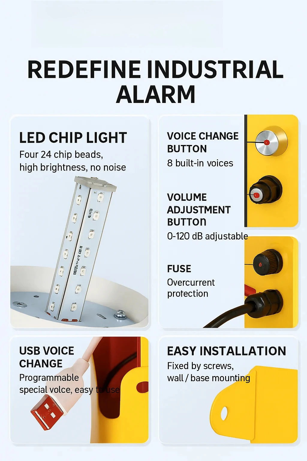 220ボルト高デシベル火災警報器、ライトアラーム付きデジタル - Outdoor Lighting Volt のレビューと価格