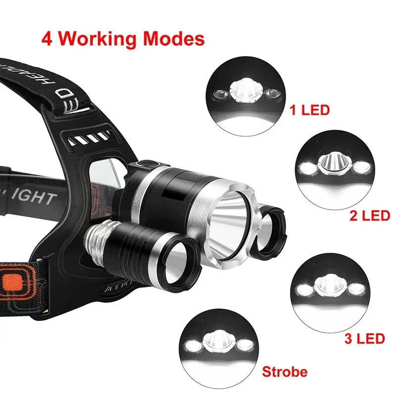 ハイパワー LED ヘッドランプ 18650 充電式バッテリ - Outdoor Lighting Battery Operated のレビューと価格