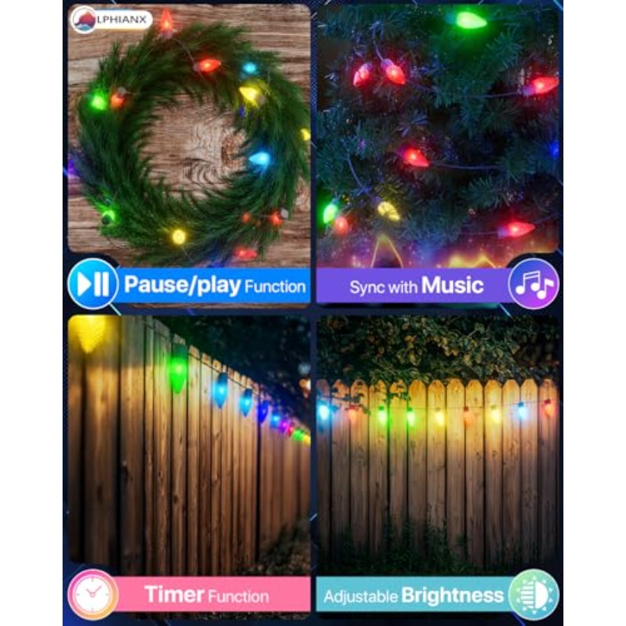 屋外用クリスマスライト、PVCコーティング銅線、マルチカラー - Outdoor Lighting Event のレビューと価格