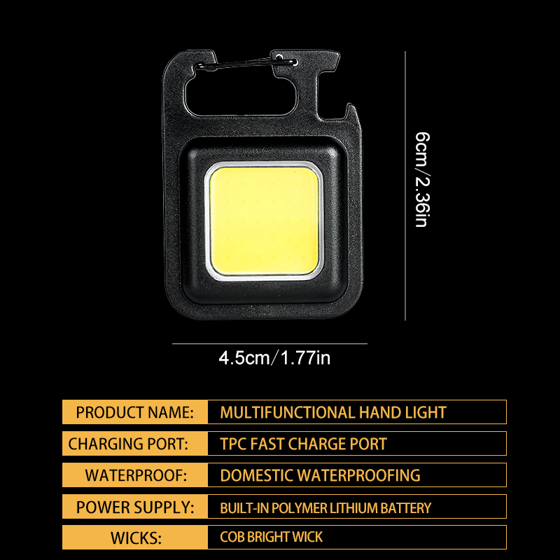 超高輝度で便利な携帯用ミニCOBキーホルダー懐中電灯、充電式 - Outdoor Lighting Electric のレビューと価格