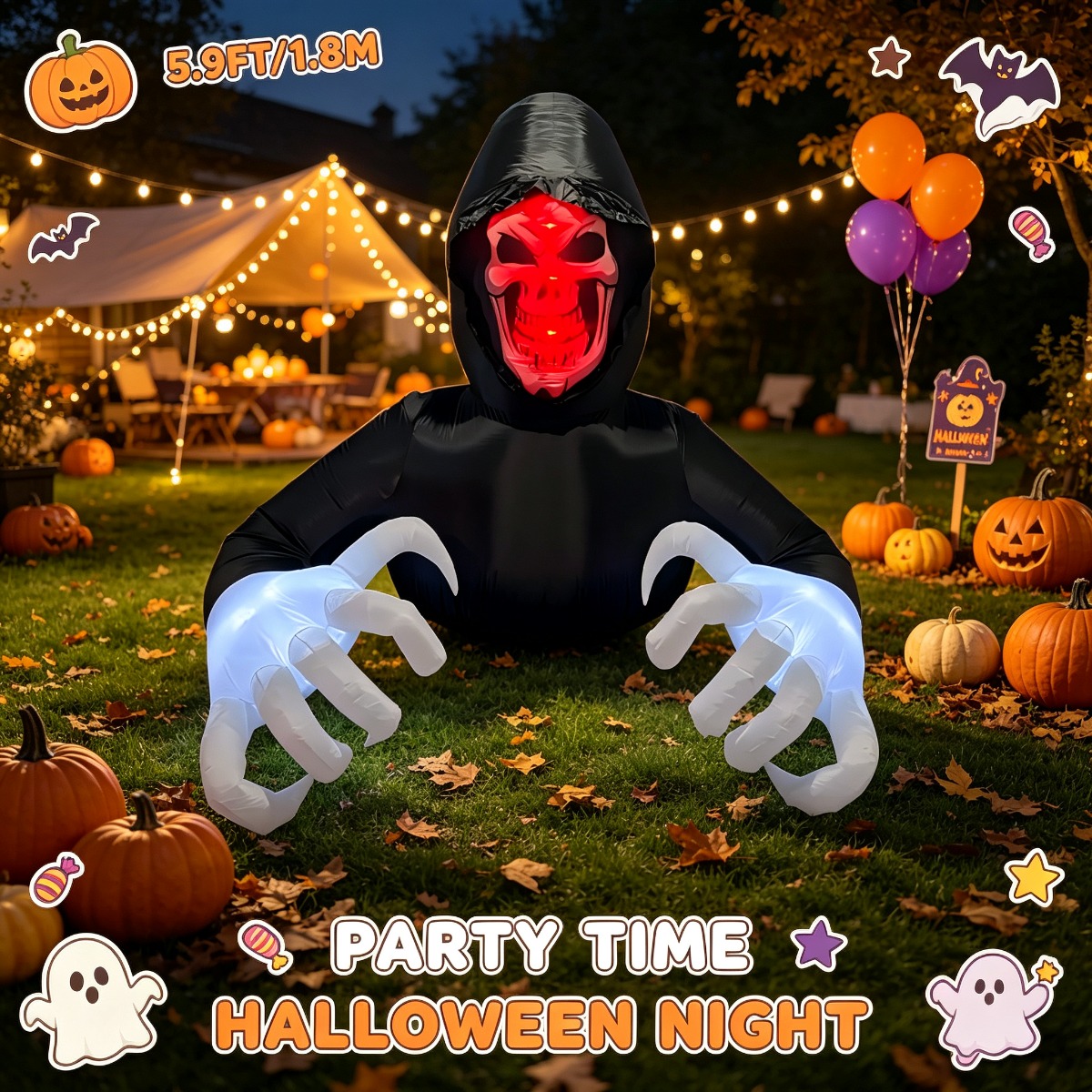 ハロウィンライトアップグランドブレイカーリーパーインフレータ - Outdoor Lighting Halloween のレビューと価格