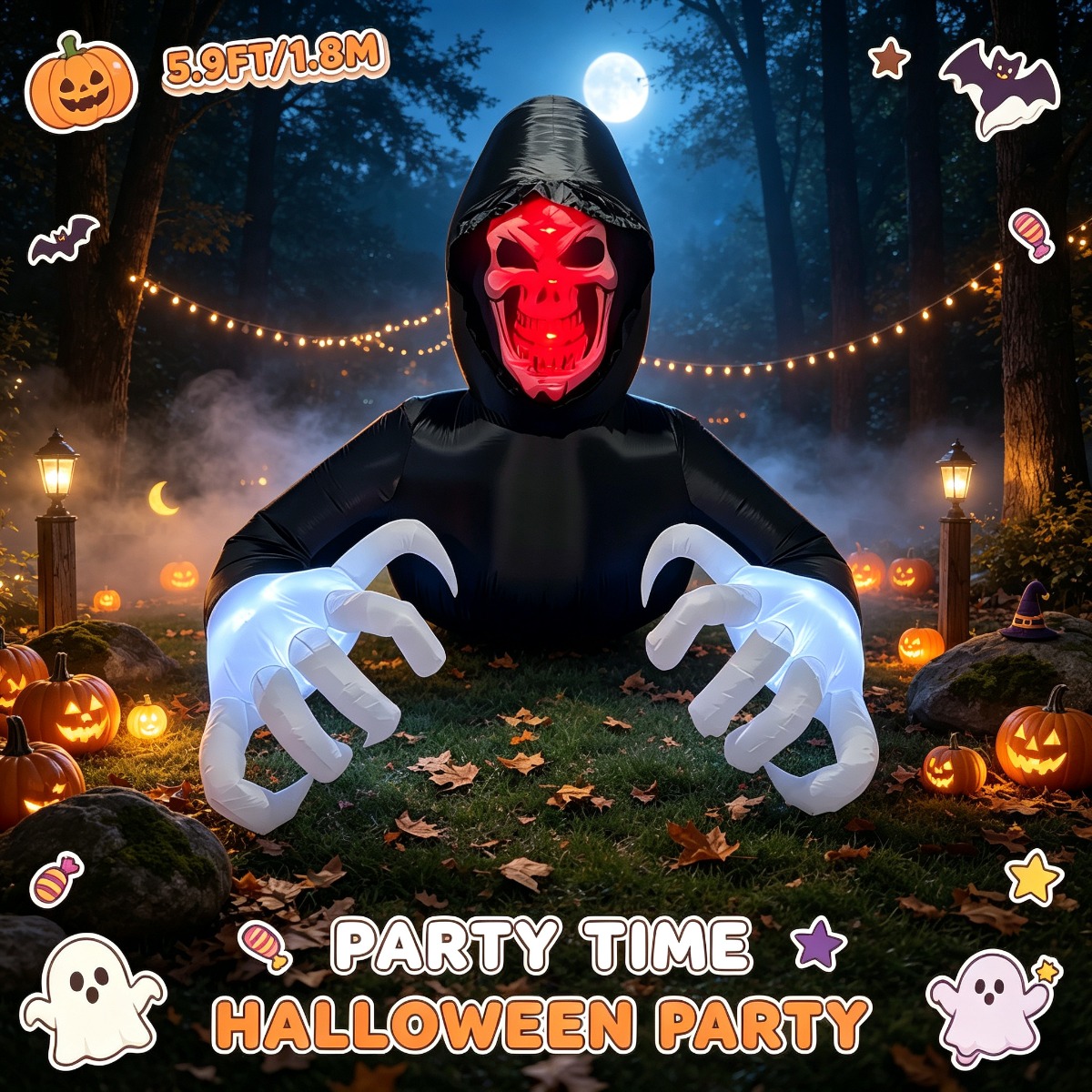 ハロウィンライトアップグランドブレイカーリーパーインフレータ - Outdoor Lighting Halloween のレビューと価格