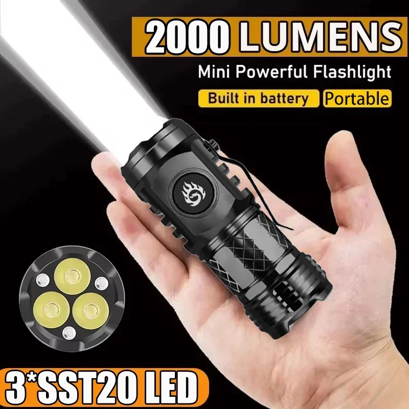 高強力戦術懐中電灯 3LED ミニキーホルダートーチ USB - Outdoor Lighting Permanent のレビューと価格