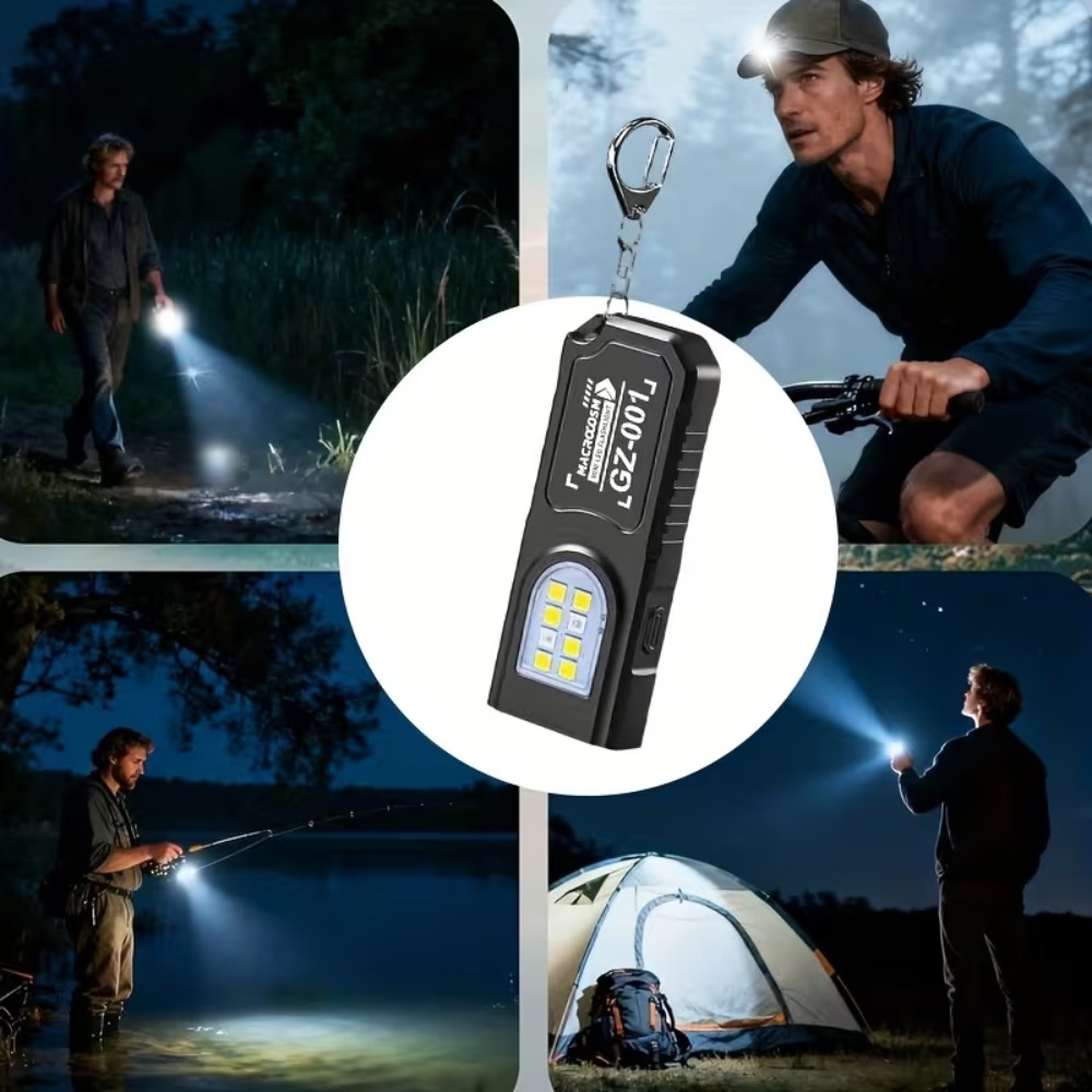 ミニ COB LED キーホルダー懐中電灯 USB 充電式ト - Outdoor Lighting House のレビューと価格
